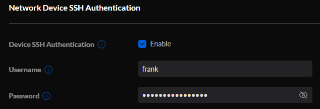 enabling device ssh settings.