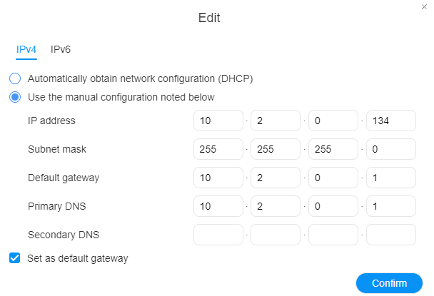 changing the IP address for TOS.