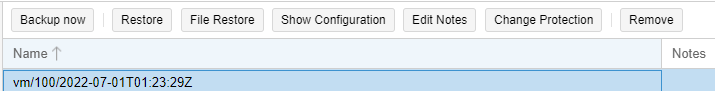 removing the backups of a VM in Proxmox.