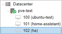 turning off the VM in Proxmox and selecting it.