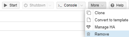 delete a virtual machine in proxmox.