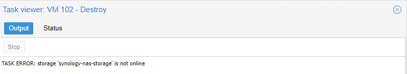 viewing the status of the deletion and errors that may occur (storage that exists and isn't online).