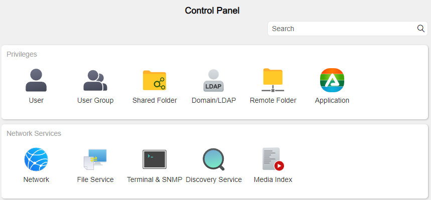 selecting the shared folder icon in TOS control panel.
