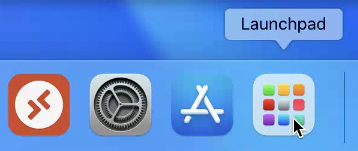 opening launchpad in macos.