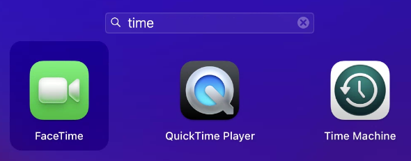 searching for time machine in macos.