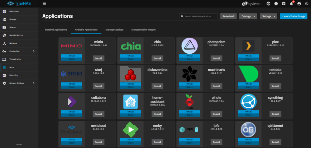 truenas scale applications.