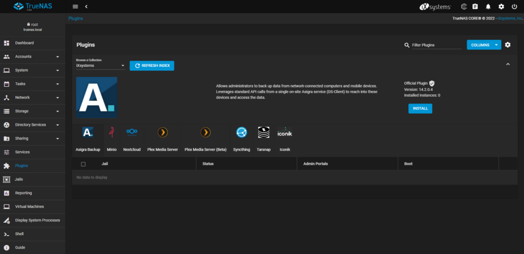 truenas core plugins.