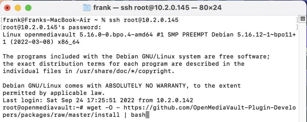 running the command to download the omv-extras data.