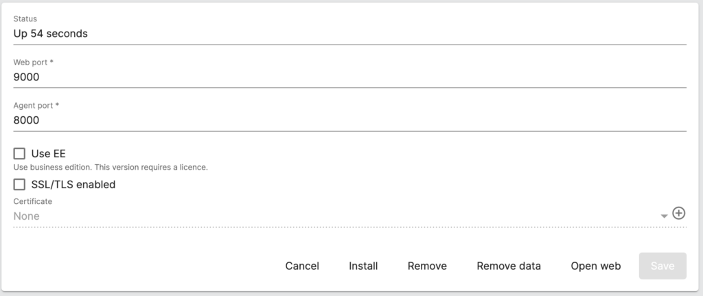 how to open portainer in openmediavault.