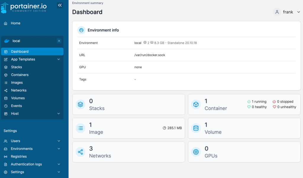 accessing portainer in openmediavault.