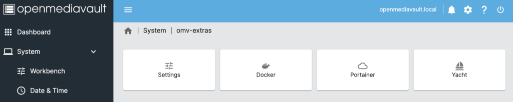 OMV-Extras in openmediavault.