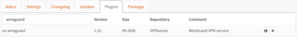how to set up wireguard in opnsense - installing the wireguard plugin in opnsense.
