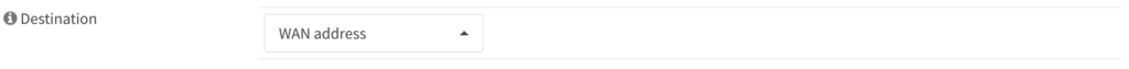 setting the destination as WAN address.