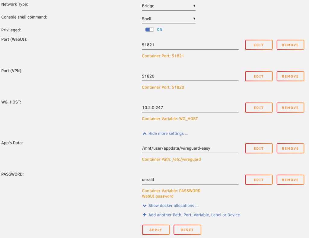 defining the port settings, IP address, and location the data should be mapped.