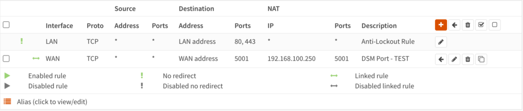 displaying the firewall rules after they are created.