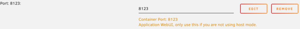 defining the port to use (8123).