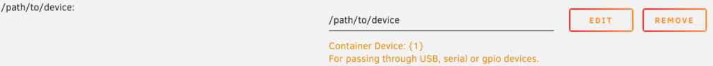 determining if you'd like to pass a USB device to the container.