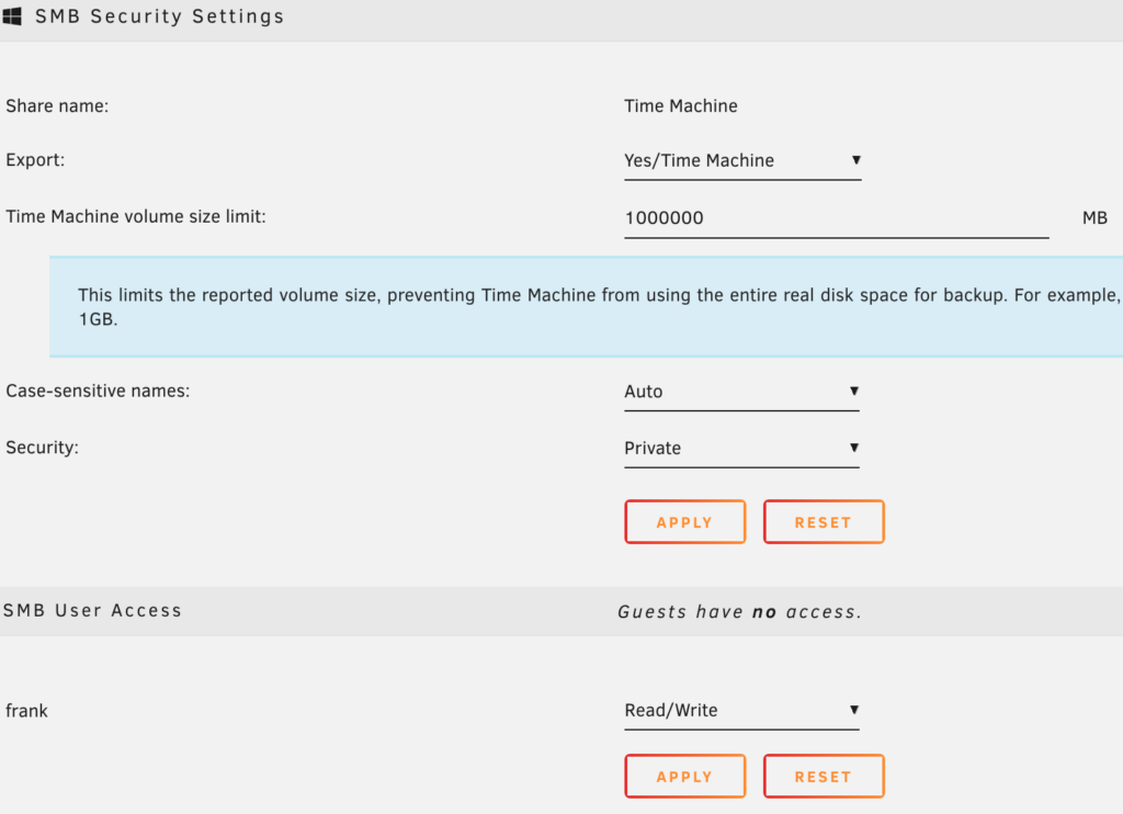 how to back up to unraid with time machine - setting the shared folder volume size limit so there's a maximum. 