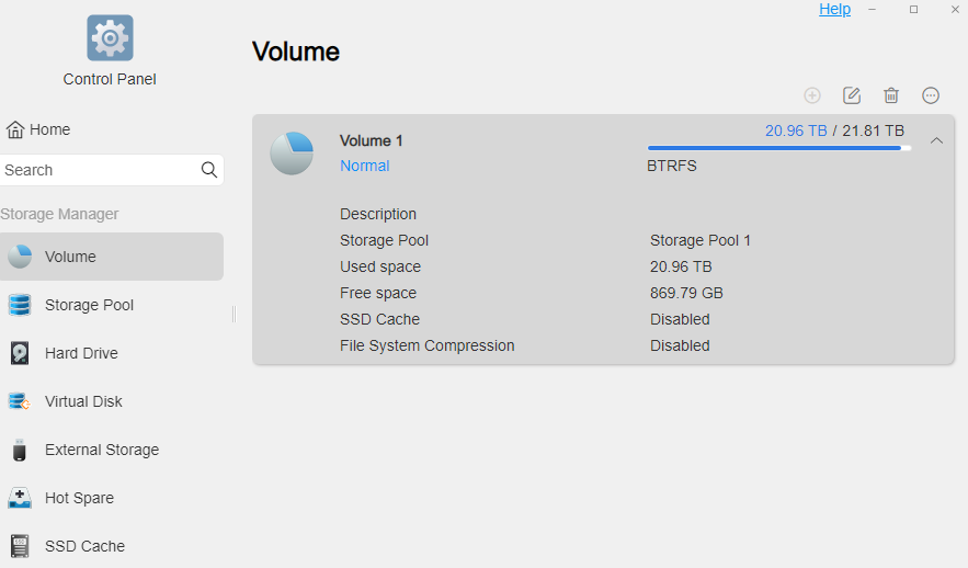 volume settings in the tos operating system.