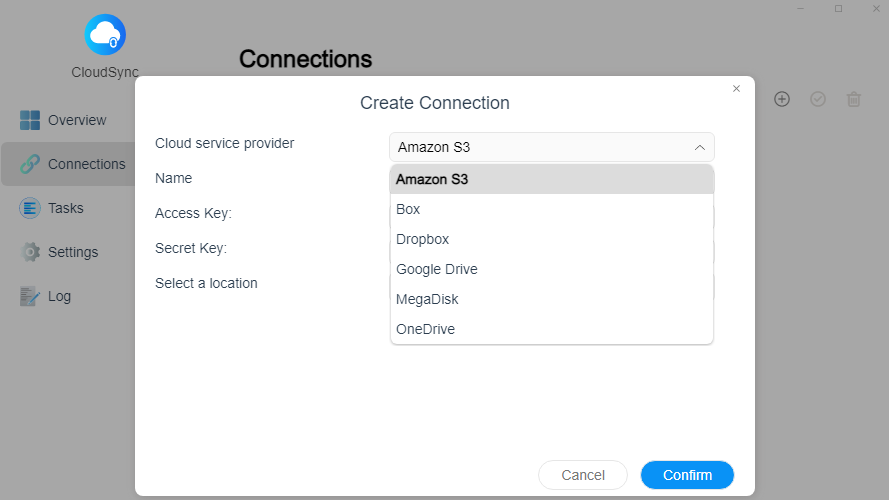 connecting to cloud storage in TOS.