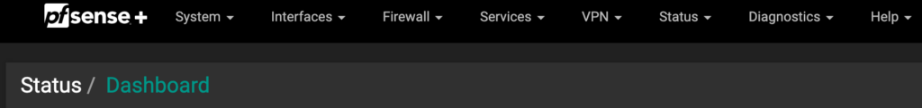 pfsense+ logo in top left.