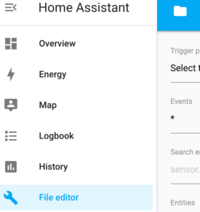 editing the configuration file in home assistant.