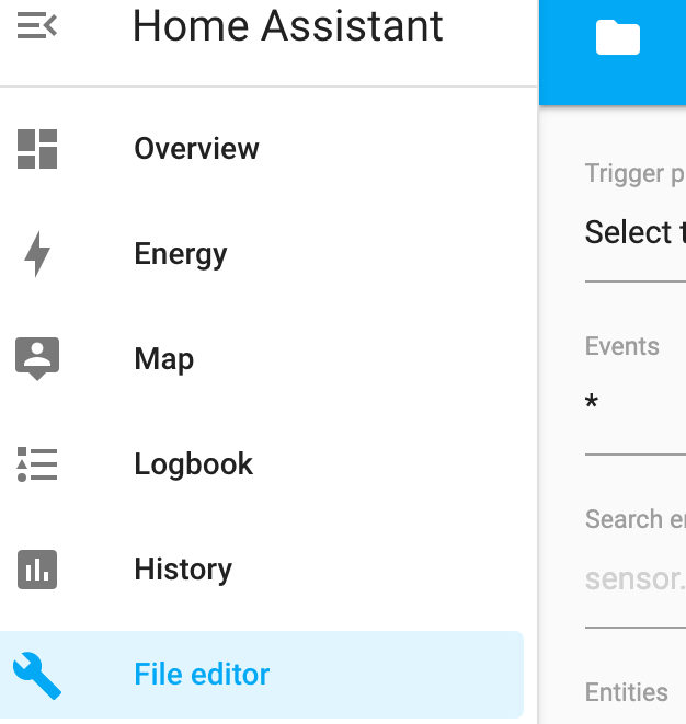 editing the configuration file in home assistant.