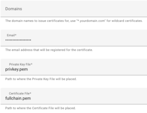 changing the let's encrypt settings.