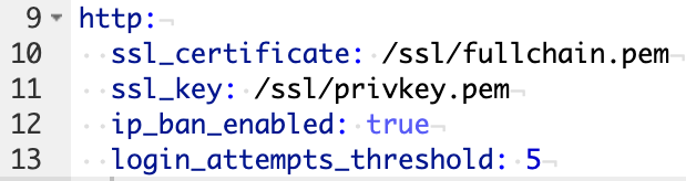 data that has to be added to the home assistant config file.