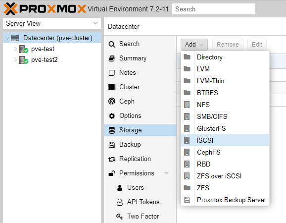 how to set up iscsi storage on proxmox - adding iscsi storage to proxmox