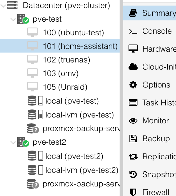 migrating a vm from one node to another.