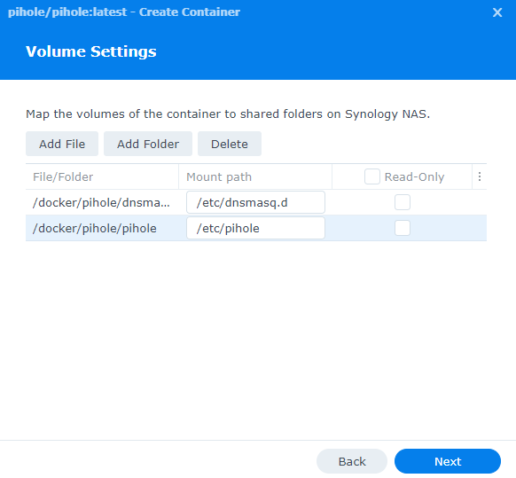 pi-hole volume settings