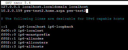 changing the IP address to the new IP address.