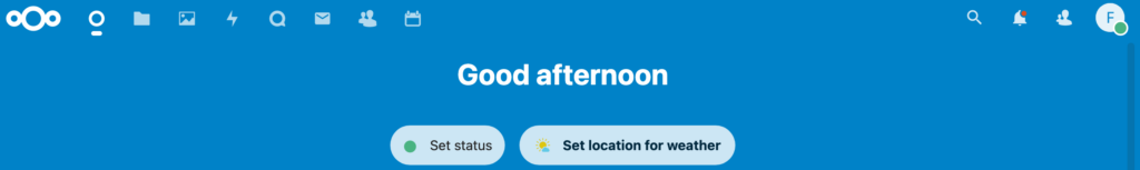 nextcloud dashboard.