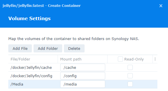 jellyfin volume mount settings.