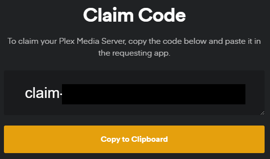 plex claim code.