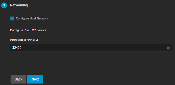 plex networking setup for truenas scale.