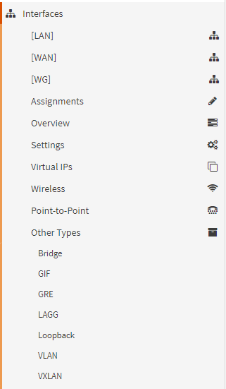 how to get to the vlan section in opnsense.