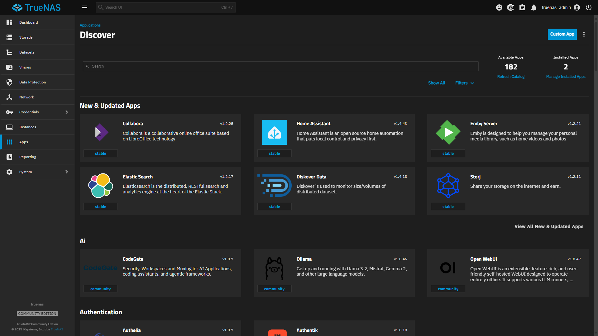 truenas applications