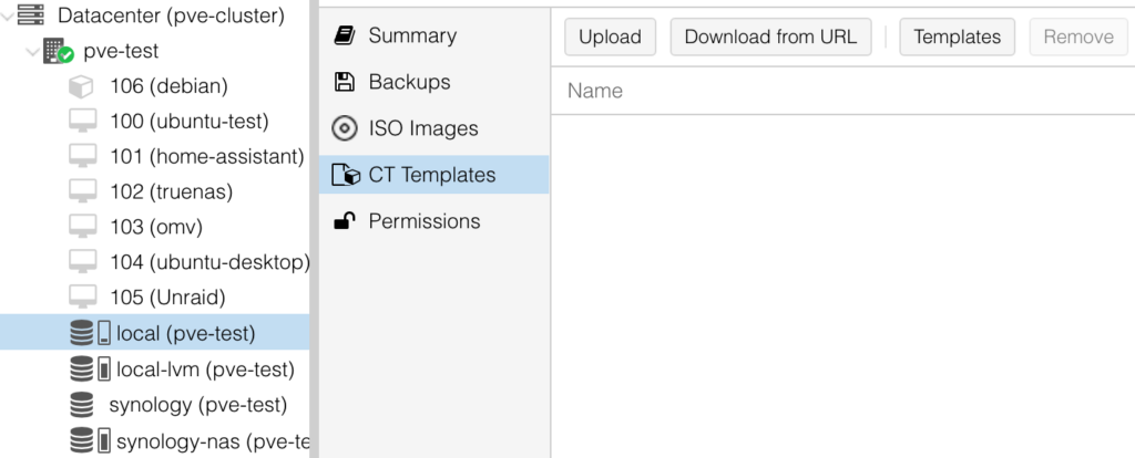 container template screen in proxmox. how to set up docker containers in proxmox