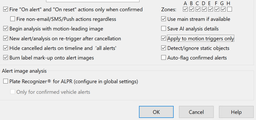 alert settings in blue iris.