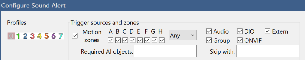 alert type and AI settings in blue iris.