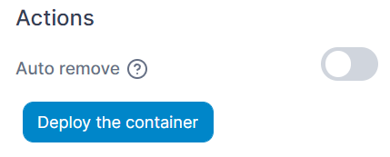 container deployment.