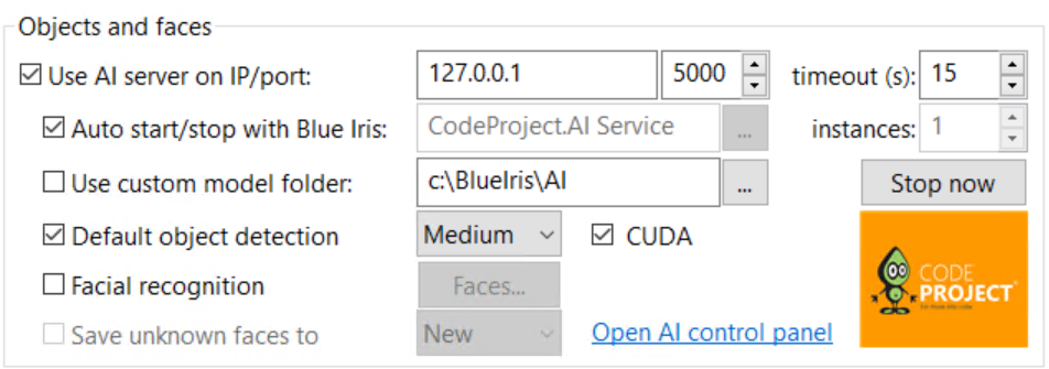 How to Set Up CodeProject.AI on Blue Iris