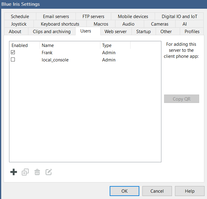 blue iris user settings.