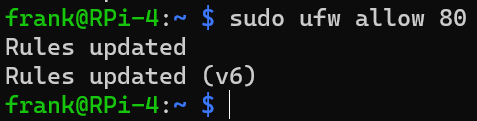 sudo ufw allow [PORT]