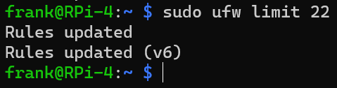 sudo ufw limit [PORT]