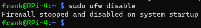 sudo ufw disable