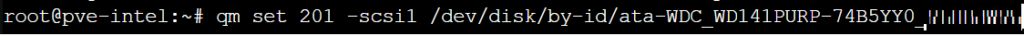 command to add the disk to the vm.