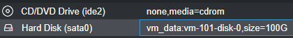 disk size in proxmox.